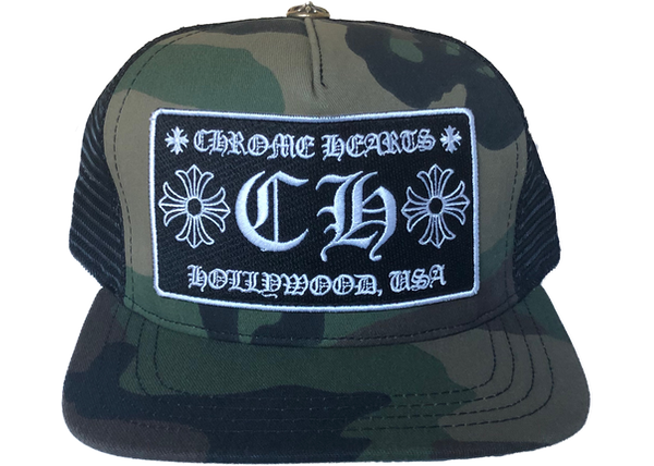 Chrome Hearts CH Hollywood Trucker Hat Camo/Black – Centrall Online