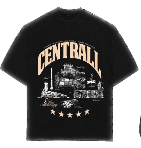 5 STARS CENTRALL BLACK TEE (BAGGY FIT)