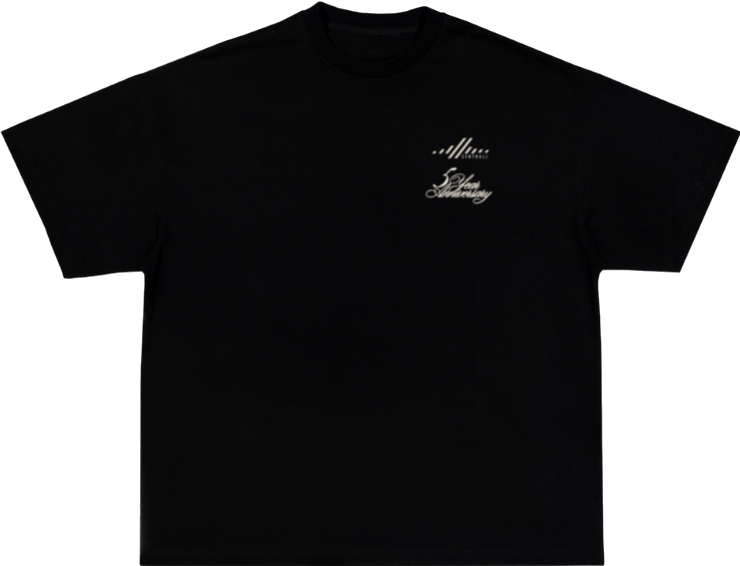 Centrall 5 YEAR ANNIVERSARY OLD PORT WHEEL/DATES TEE “BLACK”