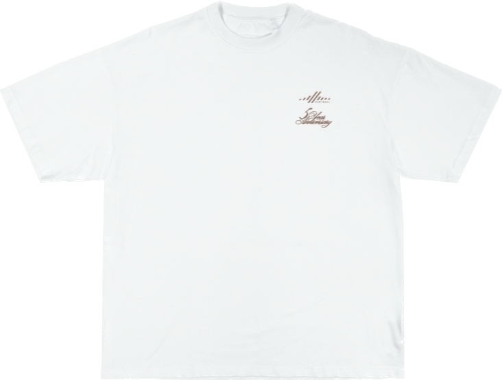 Centrall 5 YEAR ANNIVERSARY OLD PORT WHEEL/DATES TEE “WHITE”