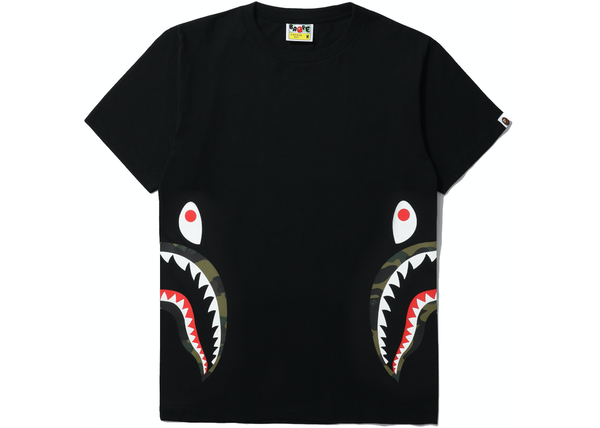 BAPE 1st Camo Side Shark Tee Black/Green - Centrall Online