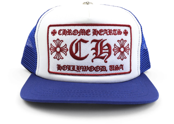 Chrome Hearts CH Hollywood Trucker Hat Blue/White - Centrall Online