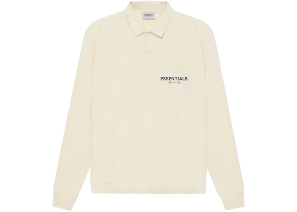 Fear of God Essentials Long Sleeve French Terry Polo Buttercream - Centrall Online