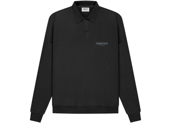 FEAR OF GOD ESSENTIALS Long Sleeve French Terry Polo Black - Centrall Online