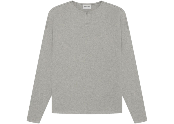 FEAR OF GOD ESSENTIALS Thermal Henley Long Sleeve Dark Heather Oatmeal - Centrall Online