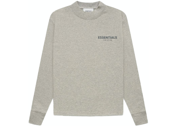 Fear of God Essentials Core Collection Kids L/S T-shirt Dark Heather Oatmeal - Centrall Online