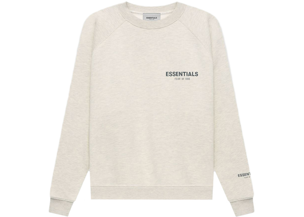 Fear of God Essentials Core Collection Pullover Crewneck Light Heather Oatmeal - Centrall Online