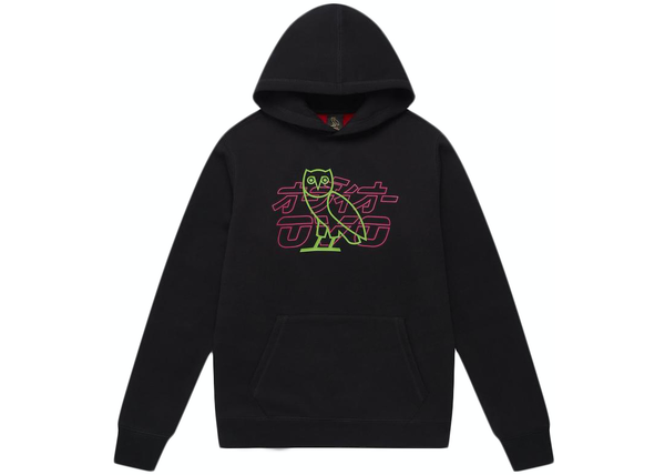 OVO Neon Light Hoodie Black/Red - Centrall Online
