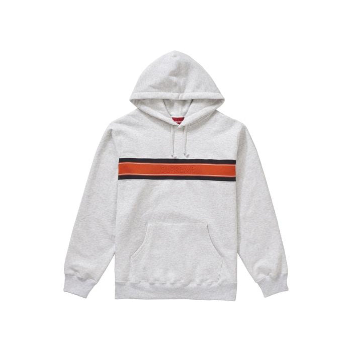 Supreme Chest Stripe Logo Hooded Sweatshirt Ash Grey - Centrall Online
