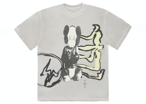 Travis Scott Cactus Jack + Kaws For Fragment Tee Aged Yellow - Centrall Online