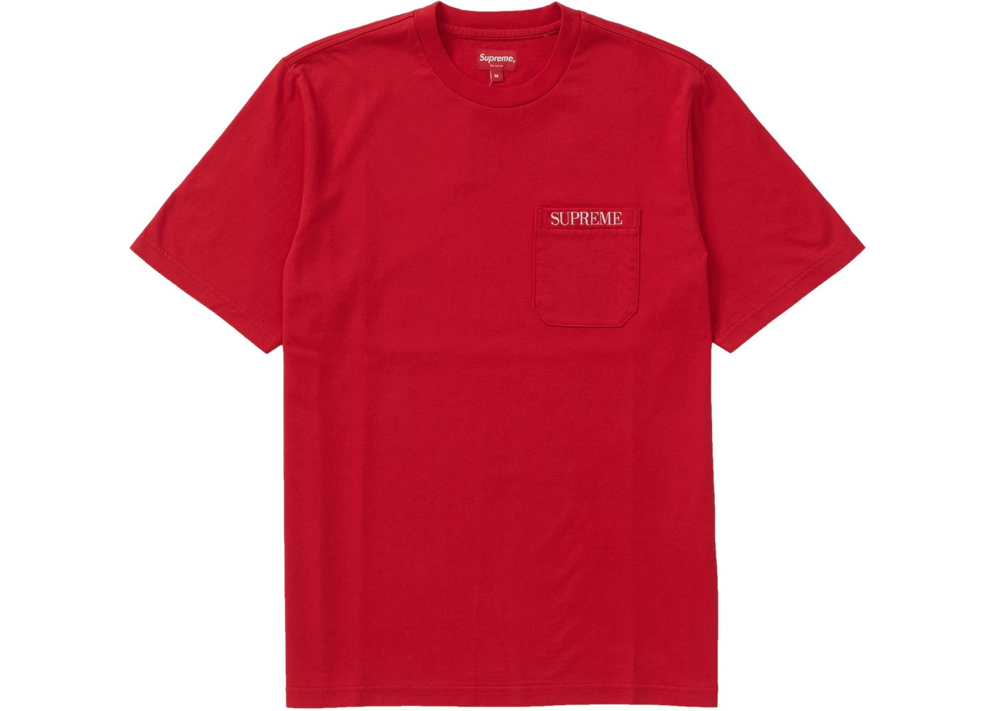 Supreme red embroidered pocket tee - Centrall Online