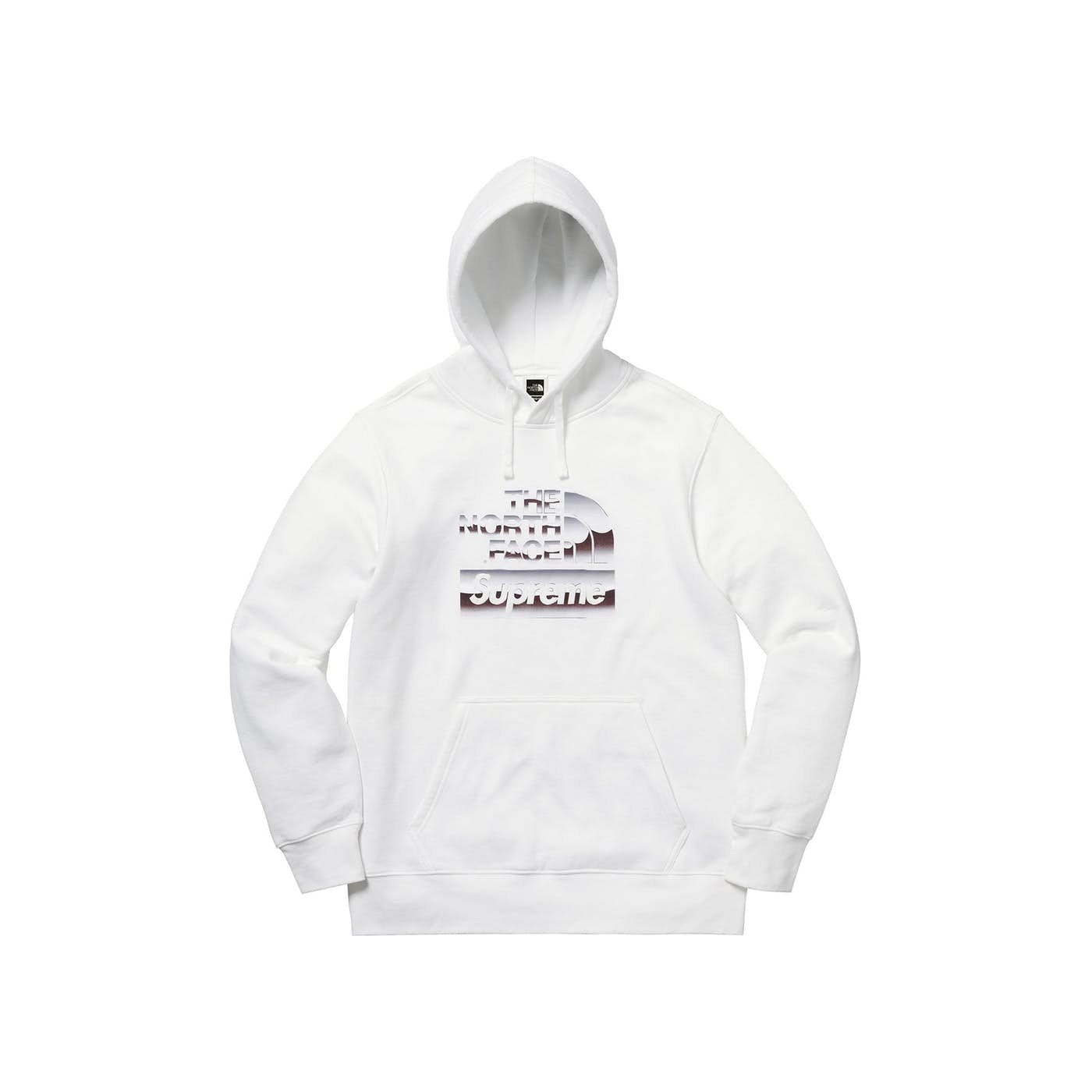 Supreme X TNF metallic logo white hoodie - Centrall Online