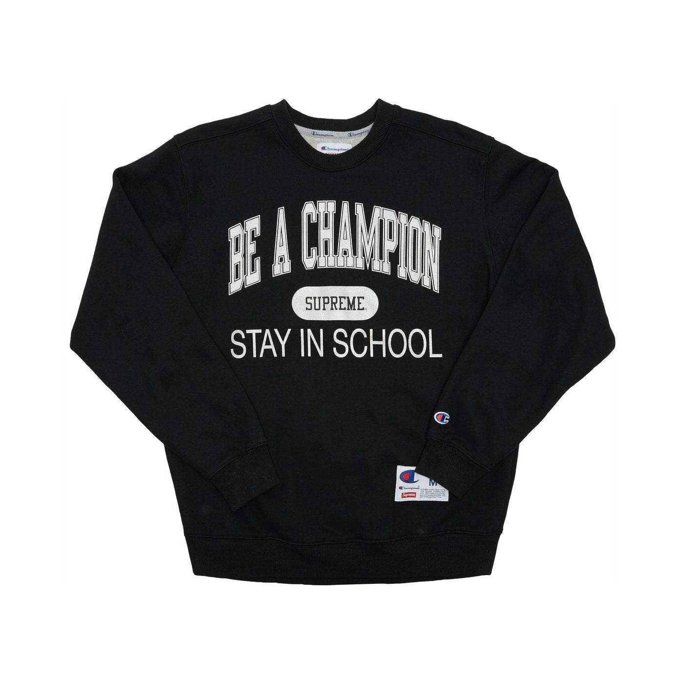 Supreme Champion - Black Stay In School Crewneck - Centrall Online
