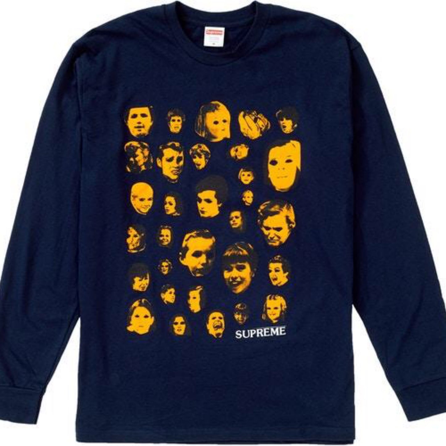 Supreme faces long sleeve tee navy - Centrall Online