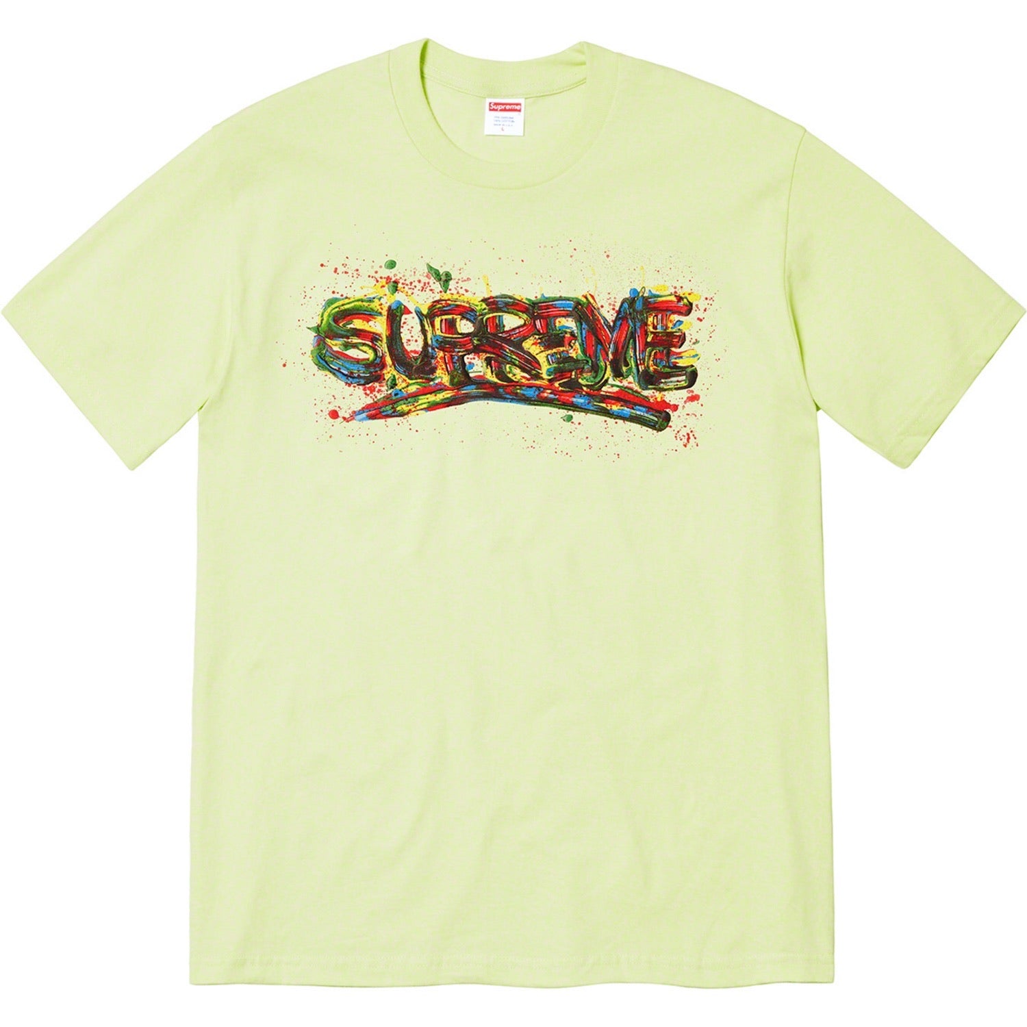 Supreme Paint Logo Tee Pale Mint SS20 - Centrall Online
