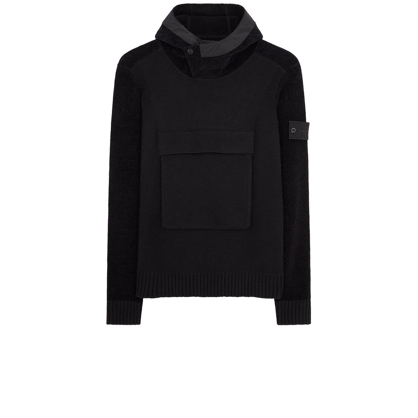 Stone Island Ghost Knit Hoodie Black - Centrall Online