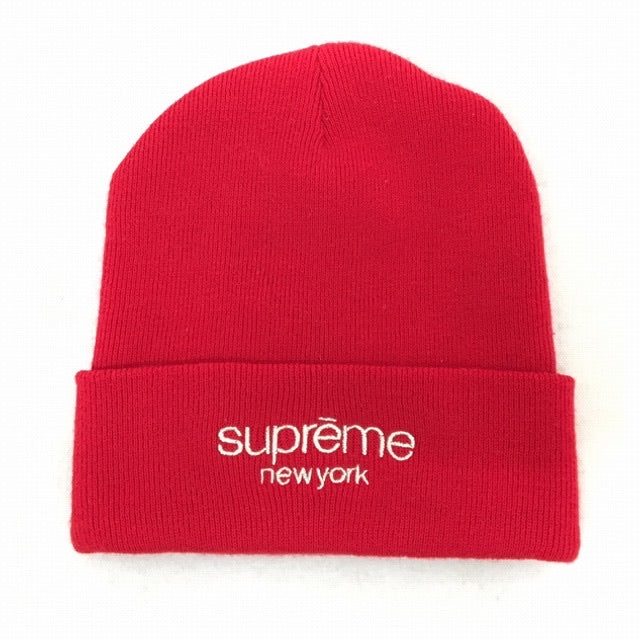Supreme New York Logo Beanie Red - Centrall Online