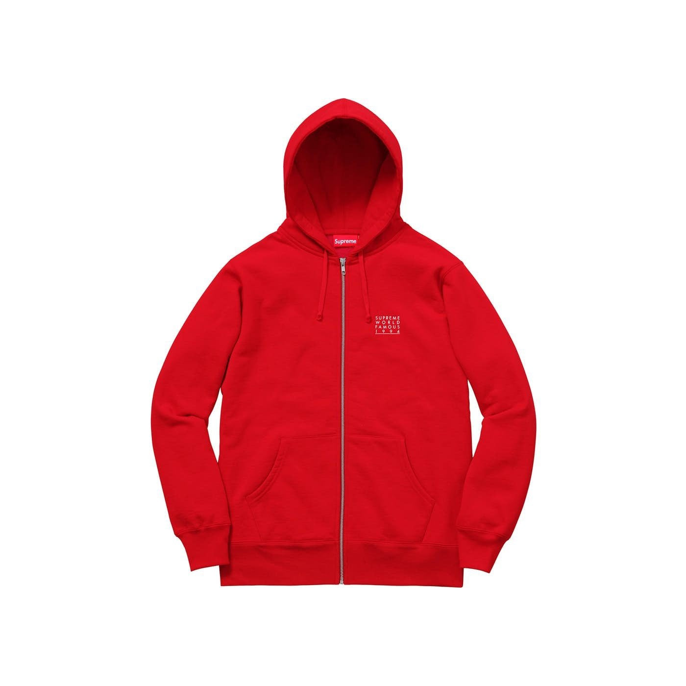 Supreme World Famous 1994 Red Zip Hoodie - Centrall Online