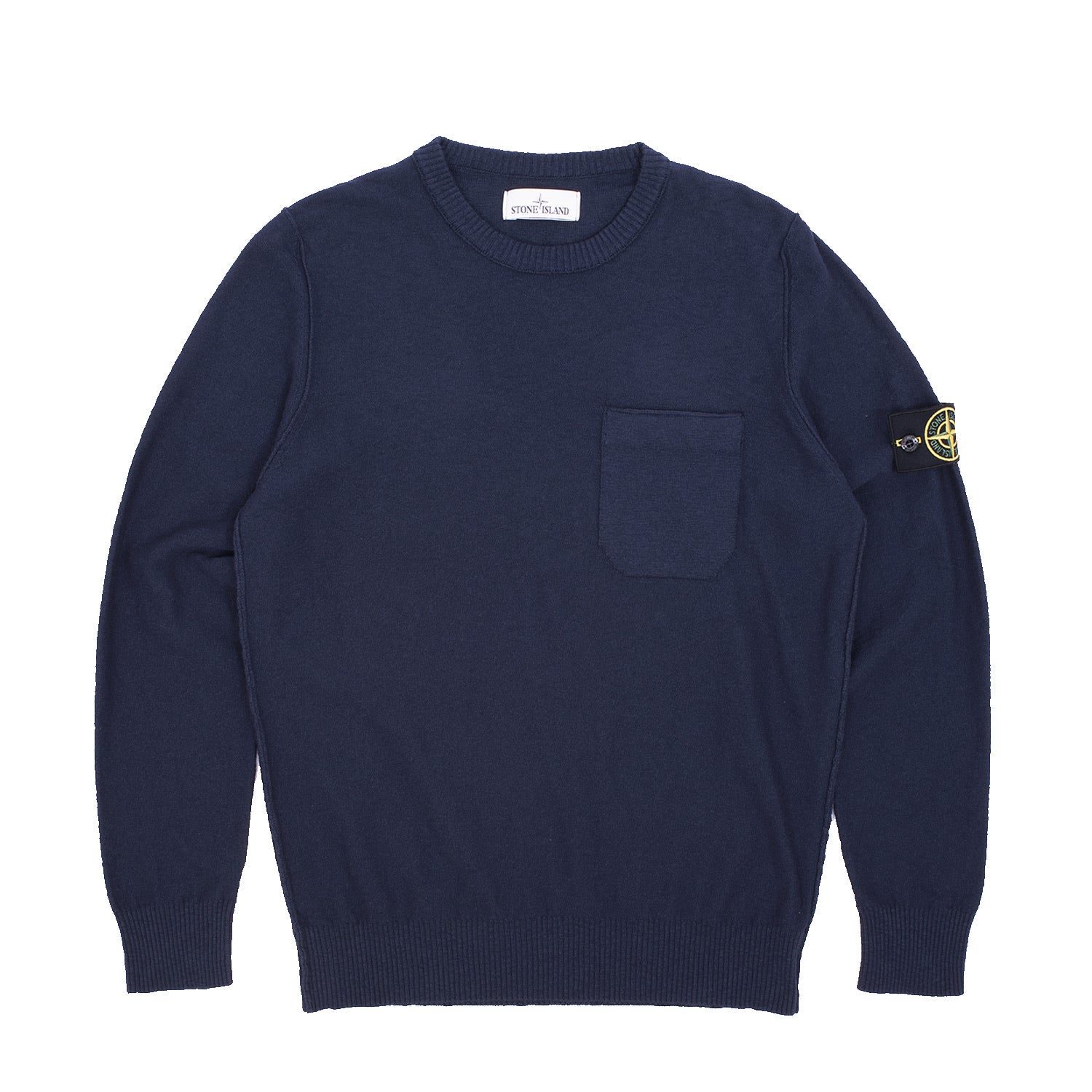 Stone Island Blue Knit Pocket Sweater - Centrall Online