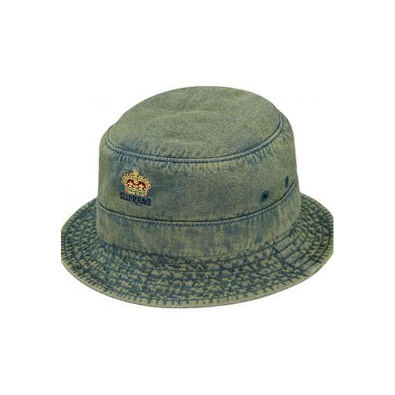 Supreme denim crusher trooper bucket hat (dark green) - Centrall Online