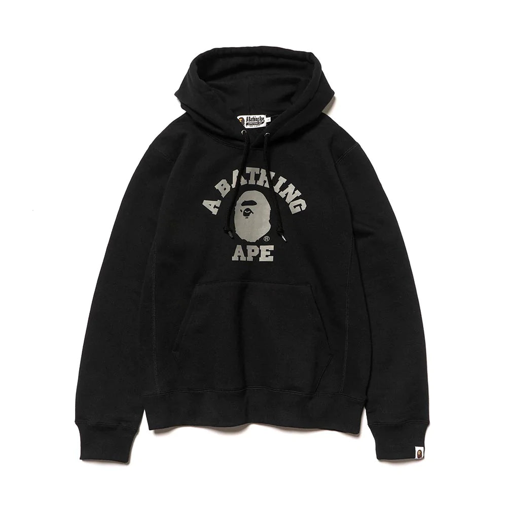 BAPE College Heavy Weight Pullover Hoodie Black - Centrall Online