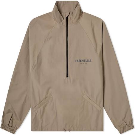 FEAR OF GOD ESSENTIALS Half Zip Track Jacket Taupe 2021 - Centrall Online